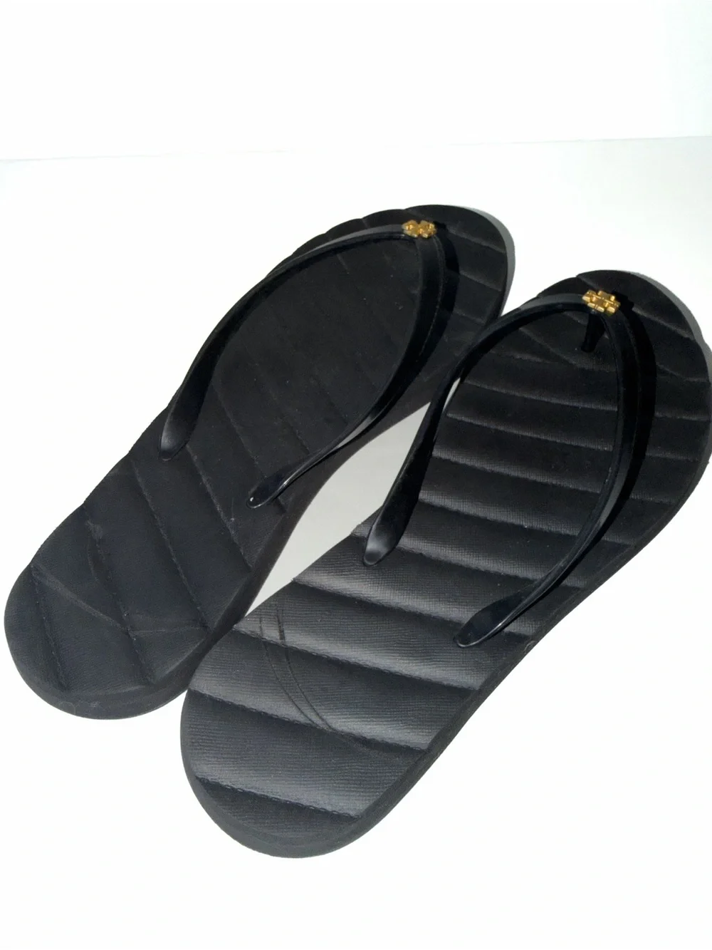 Tory Burch Black Women's Kira Flip Flop Sandals with Gold Accent 11 Summer Beach